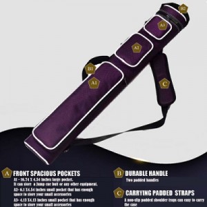 Champion 2X4,3x6 purple Nylon Billiard Pool Cue Stick Hard Case 4S2B, 6S3B